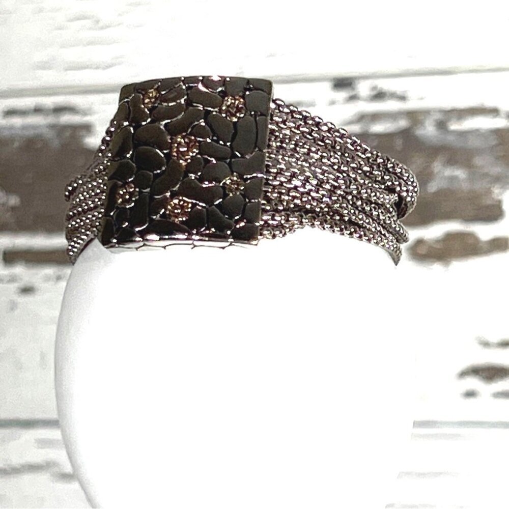 Silver & Gold Plated 10 Strand Box Chain Bracelet 7.75" EUC - Picture 2 of 5